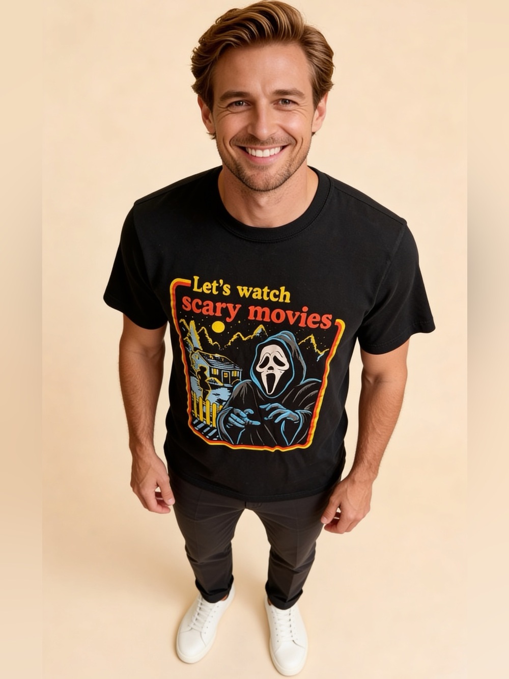Ghost Face Scary Movie Graphic Tee